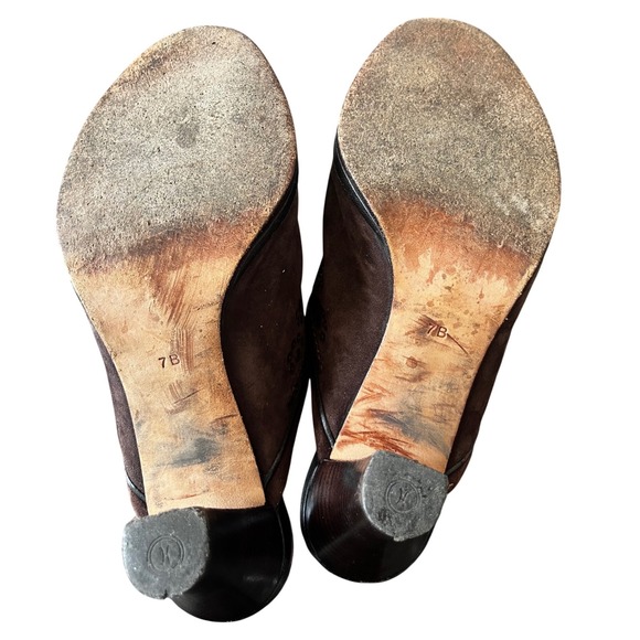 Cole Haan Suede Studded Heeled Mules Brown Women's Size 7B Slip On Shoes - Picture 6 of 7